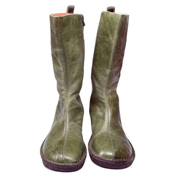 Miz Mooz Utrecht Tall Boots Olive Green Leather Womens US 6.5 37 - Picture 8 of 12